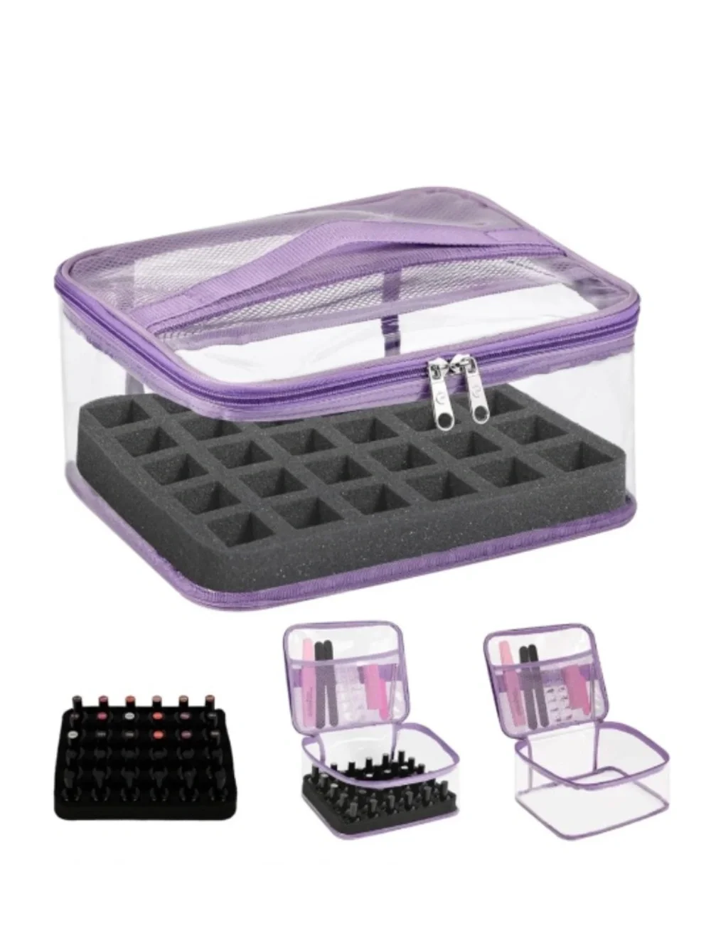 Purple Nail Polish Organizer Bag